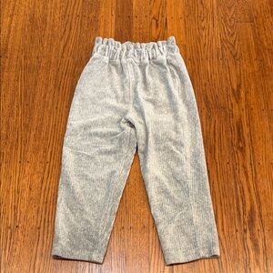 El Corte Inglés Girls Grey Ribbed Velour Pants – Size 4 – European Style
